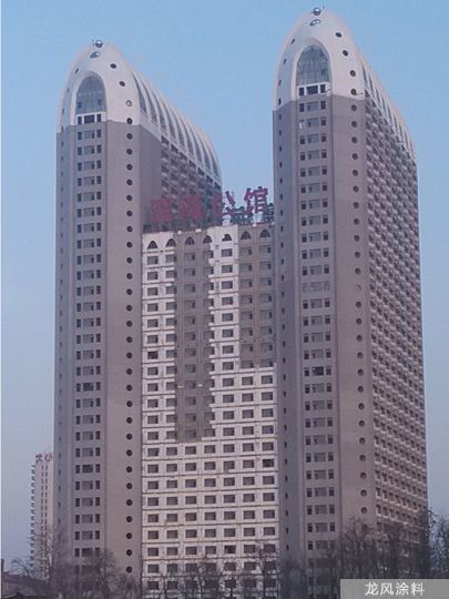 秦皇岛【水性多彩漆】【罩光面漆】外墙涂料施工案例-黄金海岸瀛海公馆外墙涂装工程